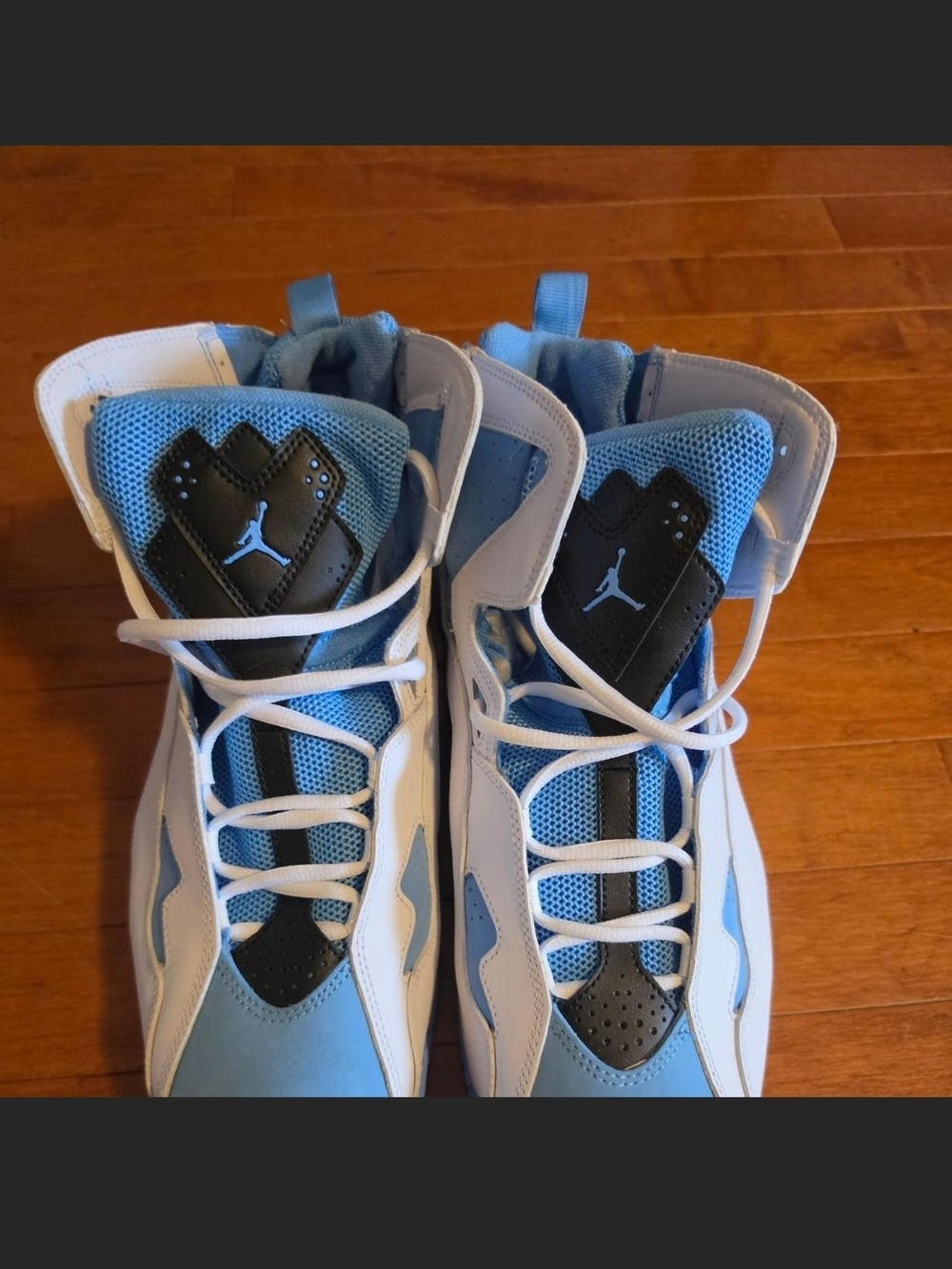 Jordan Kids White and Light Blue High-Top Sneakers